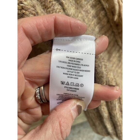 NWT $378 Joie Klara‎ Wool/alpaca Belted Fringe Cardigan Caramel XS Super Soft - Picture 10 of 11